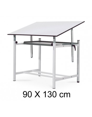 ROCADA MESA DE DIBUJO PROFESIONAL DE ESTRUCTURA METALICA DE GRAN RESISTENCIA GRADUABLE EN ALTURA SOBRE DE 90X130 CM - RD-135