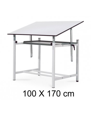 ROCADA MESA DE DIBUJO PROFESIONAL DE ESTRUCTURA METALICA DE GRAN RESISTENCIA GRADUABLE EN ALTURA SOBRE DE 100X170 CM - RD-135