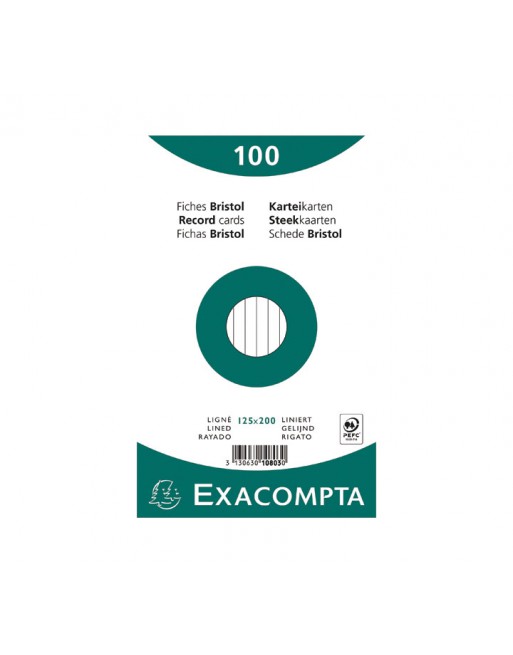 EXACOMPTA PAQ 100 FICHAS 125X200 HORIZONTAL - 10803X