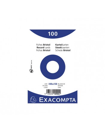 EXACOMPTA PAQ 100 FICHAS 100X150 LISO - 10502E