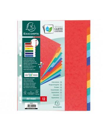 EXACOMPTA SEPARADORES CARTULINA LUSTRADA 12 POSICIONES A4+ - 2412E