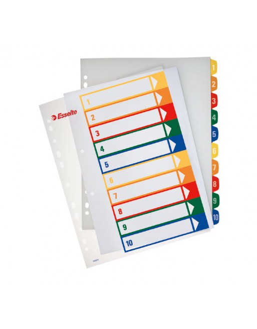 ESSELTE PACK 10 INDICE POLIPROPILENO A4+ 1-10 PROYECTO IMPRIMIBLE - 100213