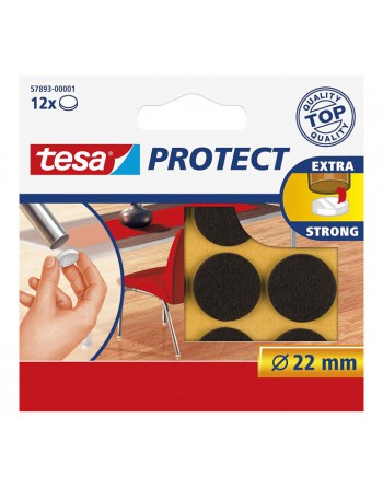 TESA FIELTRO CIRCULAR ANTI RASGUÑO 12UN. MARRON Ø22MM - 57893-00001-01