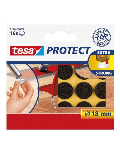 TESA FIELTRO CIRCULAR ANTI RASGUÑO 16UN. MARRON Ø18MM - 57892-00001-01