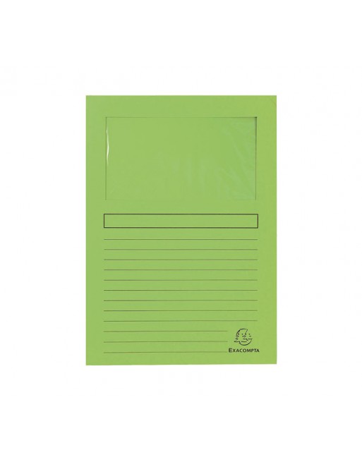 EXACOMPTA 25 SUBCARPETA VENTANA A4 120G VERDE CLARO - 50253E