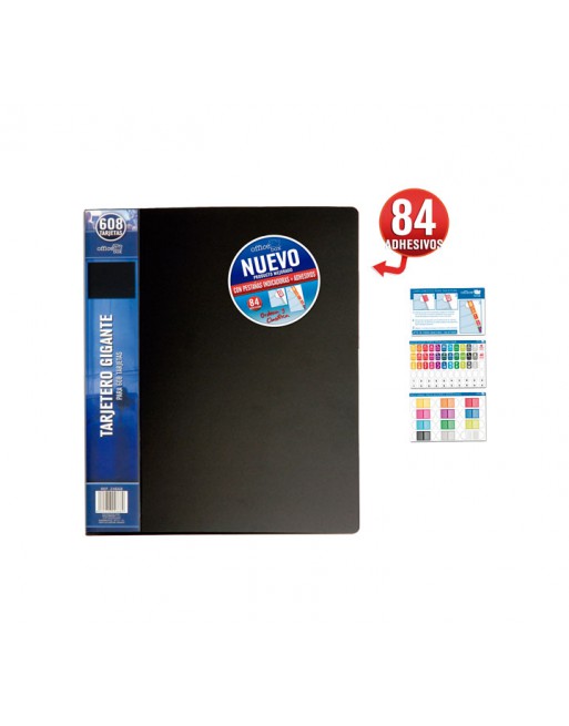 OFFICE BOX TARJETERO GIGANTE 608 TARJETAS COLOR NEGRO - 24668