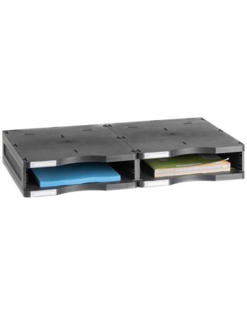 ARCHIVO 2000 MODULO ARCHIVODOC DOBLE APILABLE 1 ALTURA ESTRECHO A4 360 X 600 X 90 COLOR NEGRO - 6521 NE