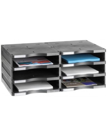 ARCHIVO 2000 MODULO ARCHIVODOC DOBLE APILABLE 3 ALTURAS ESTRECHO A4 360 X 600 X 240 COLOR NEGRO - 6523 NE