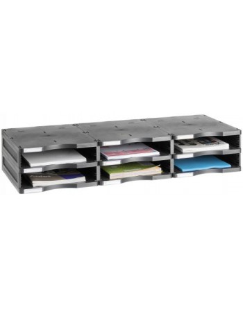 ARCHIVO 2000 MODULO ARCHIVODOC TRIPLE APILABLE 2 ALTURAS ESTRECHO A4 360 X 900 X 165 COLOR NEGRO - 6532 NE