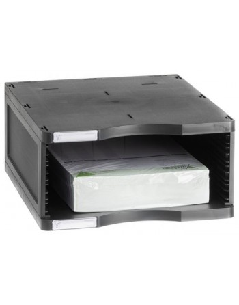 ARCHIVO 2000 MODULO ARCHIVODOC APILABLE 1 ALTURA JUMBO A4 360 X 300 X 145 COLOR NEGRO - 6611 NE
