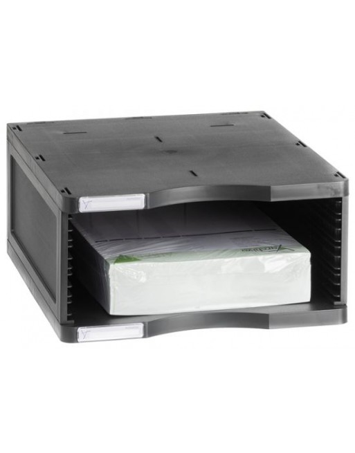 ARCHIVO 2000 MODULO ARCHIVODOC APILABLE 1 ALTURA JUMBO A4 360 X 300 X 145 COLOR NEGRO - 6611 NE