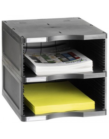 ARCHIVO 2000 MODULO ARCHIVODOC APILABLE 2 ALTURAS JUMBO A4 360 X 300 X 275 COLOR NEGRO - 6612 NE