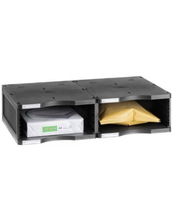 ARCHIVO 2000 MODULO ARCHIVODOC DOBLE APILABLE 1 ALTURA JUMBO A4 360 X 600 X 145 COLOR NEGRO - 6621 NE