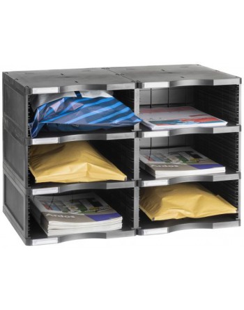 ARCHIVO 2000 MODULO ARCHIVODOC DOBLE APILABLE 3 ALTURAS JUMBO A4 360 X 600 X 405 COLOR NEGRO - 6623 NE