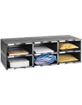 ARCHIVO 2000 MODULO ARCHIVODOC TRIPLE APILABLE 2 ALTURAS JUMBO A4 360 X 900 X 275 COLOR NEGRO - 6632 NE