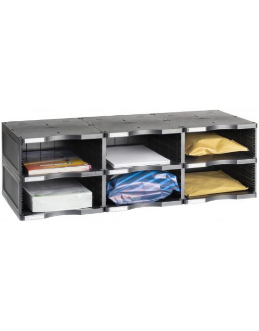 ARCHIVO 2000 MODULO ARCHIVODOC TRIPLE APILABLE 2 ALTURAS JUMBO A4 360 X 900 X 275 COLOR NEGRO - 6632 NE