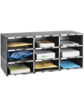 ARCHIVO 2000 MODULO ARCHIVODOC TRIPLE APILABLE 3 ALTURAS JUMBO A4 360 X 900 X 405 COLOR NEGRO - 6633 NE