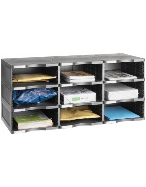 ARCHIVO 2000 MODULO ARCHIVODOC TRIPLE APILABLE 3 ALTURAS JUMBO A4 360 X 900 X 405 COLOR NEGRO - 6633 NE