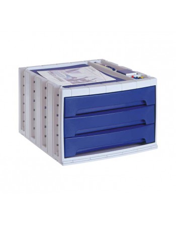 ARCHIVO 2000 MODULO ARCHIVOTEC 3 CAJONES GRIS+AZUL - 6003 AZ