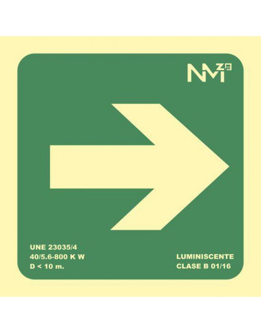 ARCHIVO 2000 PLACA SEÑAL EMERGENCIA FLECHA DIRECCION DERECHA POLIPROPILENO VERDE 6170-10HD VE