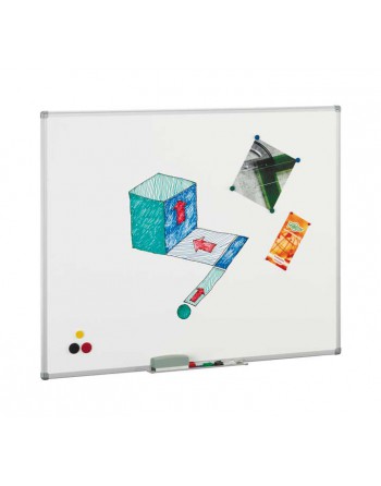 FAIBO PIZARRA BLANCA CON SUPERFICIE VITRIFICADA MAGNEXICA Y MARCO DE ALUMINIO 122X300CM - 1011-7