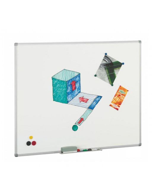 FAIBO PIZARRA BLANCA CON SUPERFICIE VITRIFICADA MAGNEXICA Y MARCO DE ALUMINIO 60X100CM - 1011-2