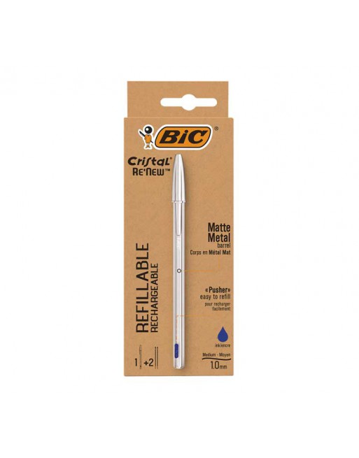 BIC PACK BOLIGRAFO CRISTAL RENEW + 2 RECAMBIOS 997202