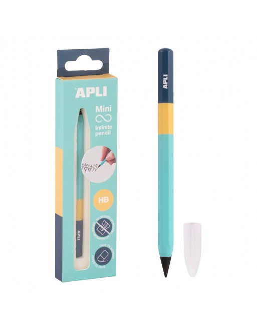 APLI LAPIZ INFINITO NORDIK MINI TRICOLOR AGUAMARINO PUNTA FINA LARGO 10 CM 19961