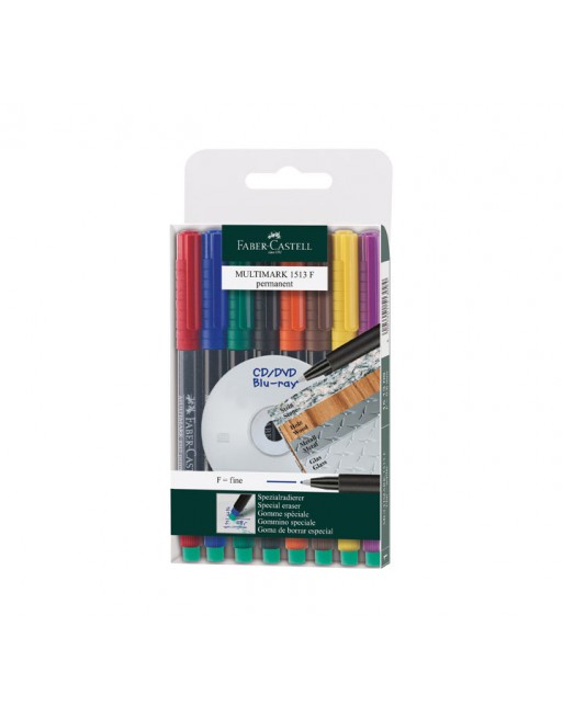 FABER CASTELL ESTUCHE 8 ROTULADORES MULTIMARK 0.6MM SURTIDO - 151309