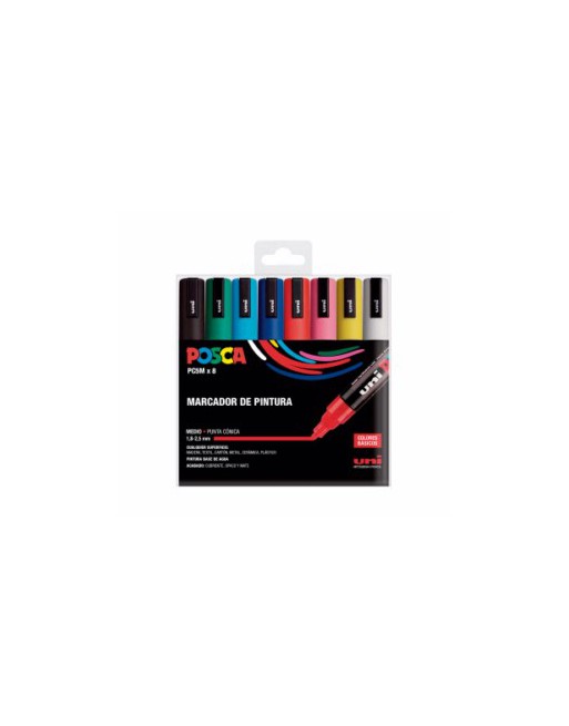 Caja rotuladores POSCA PC-5M colores básicos