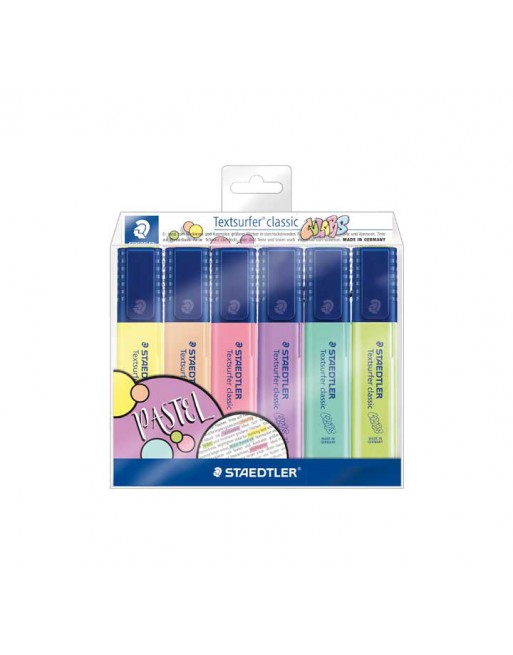 STAEDTLER ESTUCHE 6 MARCADOR FLUORESCENTE TEXTSURFER 364 PASTEL - 364 CWP6