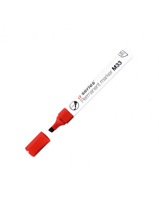 ASERIES ROTULADOR PERMANENTE PUNTA BISELADA M33 ROJO - AS0939