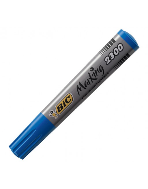 BIC MARCADOR PERMANENTE 2300 PUNTA BISELADA AZUL - 8209253