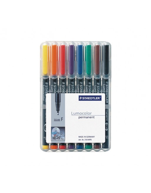 STAEDTLER ESTUCHE 8 ROTULADOR LUMOCOLOR PERMANENTE 0.6MM - 318 WP8