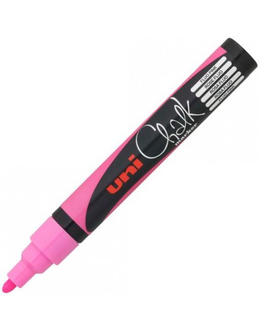 UNIBALL MARCADOR DE TIZA LÍQUIDA CHALK FLUOR PWE-5M ROSA FLÚOR CAJA 6 UD 264655000