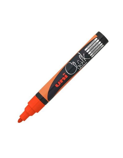 UNIBALL MARCADOR DE TIZA LÍQUIDA CHALK FLUOR PWE-5M NARANJA FLÚOR CAJA 6 UD 264630000/140038000