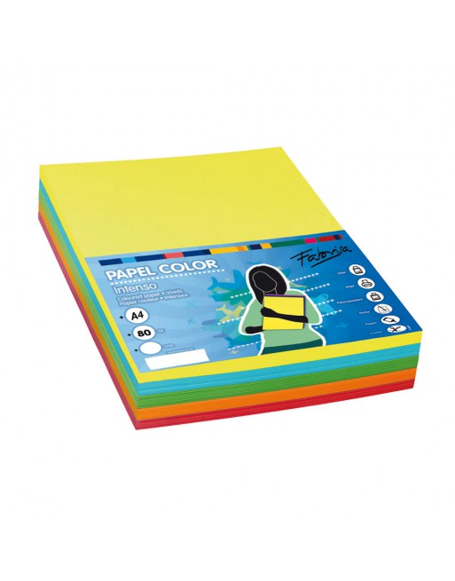 FABRISA PACK 500H PAPEL DE COLOR 80GR A4 SURTIDO COLOR INTENSO-17712