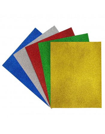 FABRISA BOLSA 5 U. CARTULINAS PURPURINA GLITTER 50X65 CM COLOR ORO -18140