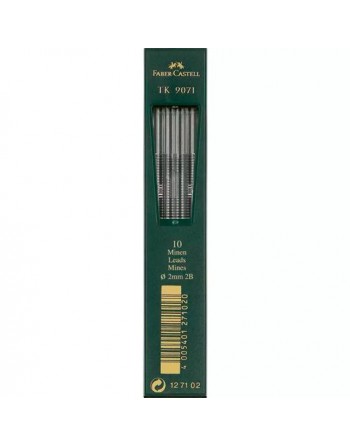 FABER CASTELL ESTUCHE DE 10 MINAS TK 9071 GRAFITO 2,0MM DUREZA 2B 127102