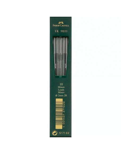 FABER CASTELL ESTUCHE DE 10 MINAS TK 9071 GRAFITO 2,0MM DUREZA 2B 127102