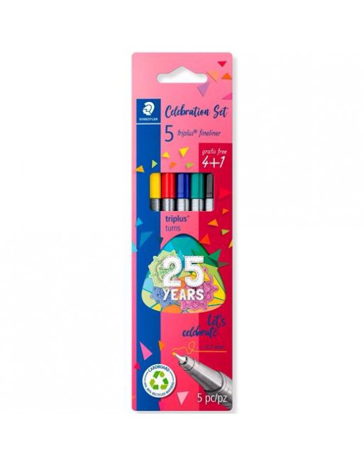 STAEDTLER ESTUCHE 4+1 ROTULADORES TRIPLUS FINELINER 334 PUNTA SUPERFINA C/SURTIDOS 334 BK5 TA