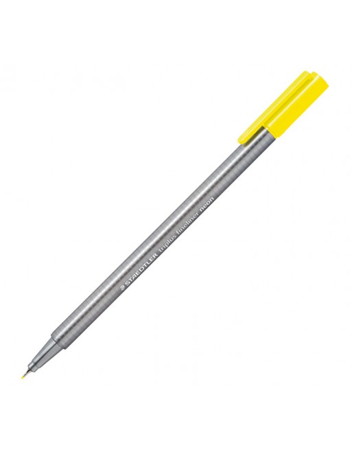 STAEDTLER 10 ROTULADOR TRIPLUS FINELINER AMARILLO NEON - 334-101