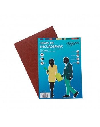 FABRISA  PORTADA CARTON GOFRADO A4 750GR GRANATE CAJA 50 U.-16021