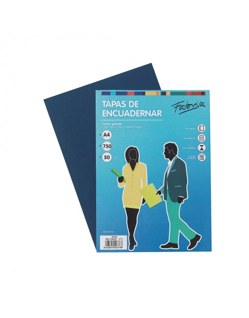 FABRISA  PORTADA CARTON GOFRADO A4 750GR AZUL OSCURO CAJA 50 U.-16023