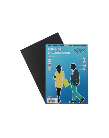 FABRISA  PORTADA CARTON GOFRADO A4 750GR NEGRO CAJA 50 U.-16020