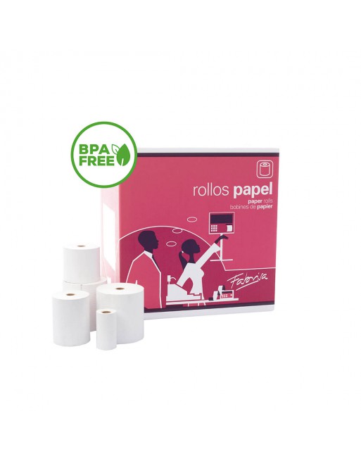 FABRISA  10 ROLLOS PAPEL SUMADORA TERMICO SIN BPA 57X30MM.-18114