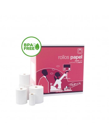 FABRISA  10 ROLLOS PAPEL SUMADORA TERMICO SIN BPA 57X55MM.-17929