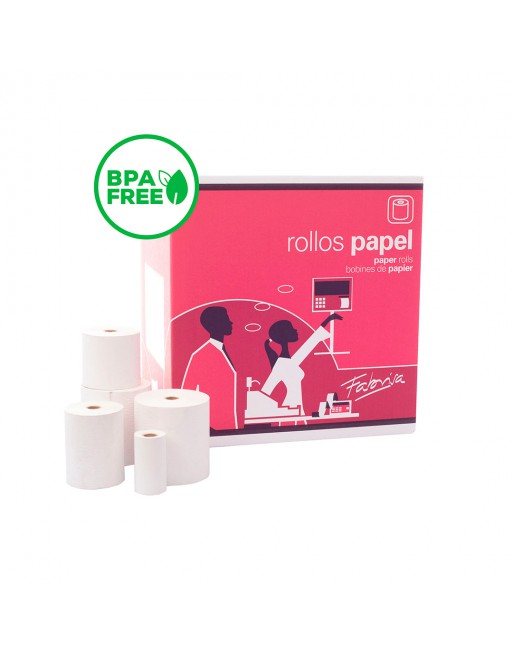 FABRISA 8 ROLLOS PAPEL SUMADORA TERMICO SIN BPA 80X80MM.-17931