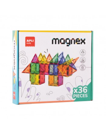 APLI KIDS MAGNEX CAJA 36 PIEZAS BLOQUES MAGNETICOS TRANSPARENTES - 20136