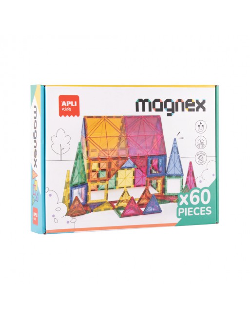 APLI KIDS MAGNEX CAJA 60 PIEZAS BLOQUES MAGNETICOS TRANSPARENTES - 20137